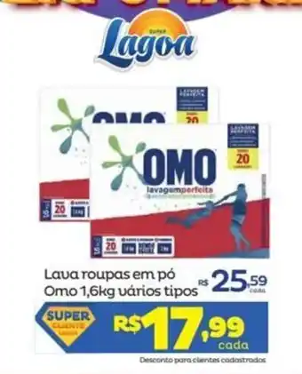 Super Lagoa Lava roupas em Po Omo 1.6kg varios tipos oferta