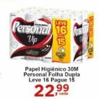 Rossi Supermercado Papel Higiénico 30M Personal Folha Dupla Leve 16 Pague 15 oferta