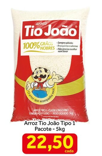 Shibata Supermercados Arroz Tio Joao tipo 1 pacote 5kg oferta