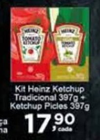 Rossi Supermercado Kit Heinz Ketchup Tradicional 397g + Ketchup Picles 397g oferta