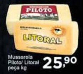 Rossi Supermercado Mussarela Piloto/ Litoral peca 1kg oferta