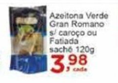 Rossi Supermercado Azeitona Verde Gran Romano s/ Caroco ou Fatiada 120g oferta