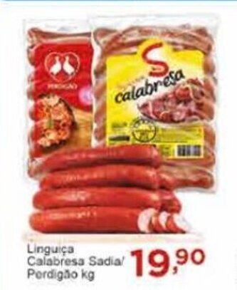 Rossi Supermercado Linguica Calabresa Sadia/ Perdigao 1kg oferta
