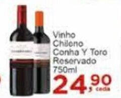 Rossi Supermercado Vinho Chileno Concha Y Toro Reservado 750ml oferta