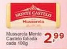Rossi Supermercado Mussarela Monte Castelo fatiada cada 100g oferta