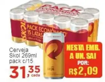 Rossi Supermercado Cerveja Skol 269ml Pack c/15 oferta