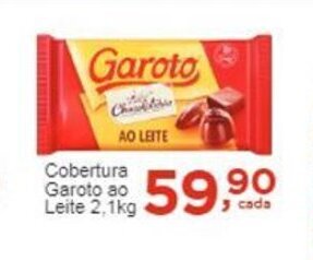 Rossi Supermercado Cobertura Garoto ao Leite 2, 1kg oferta