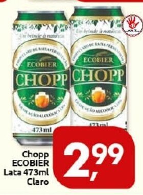 Chopp Ecobier lata 473ml Claro