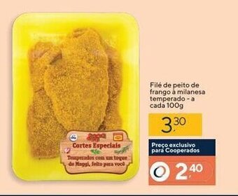 Coop File de peito de Frango a Milanesa temperado a cada 100g oferta