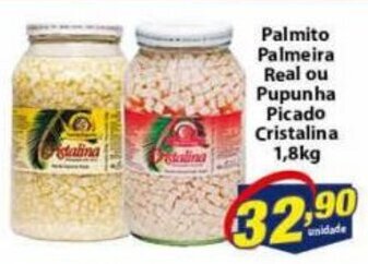 Palmito Palmeira Real ou Pupunha Picado Cristalina 1.8kg