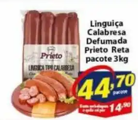 Vencedor Atacadista Linguica calabresa defumada Prieto Reta pacote 3kg oferta