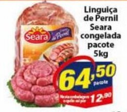 Vencedor Atacadista Linguica de Pernil Seara Congelada pacote 5kg oferta