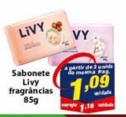 Vencedor Atacadista Sabonete Livy fragrancias 85g oferta