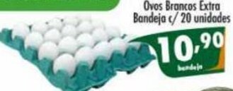 Vencedor Atacadista Ovos Brancos Extra Bandeja c/ 20 unidades oferta