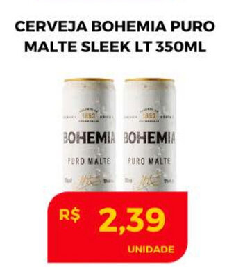 Atacadão Centro Sul Cerveja Bohemia puro Malte Sleek LT 350ml oferta