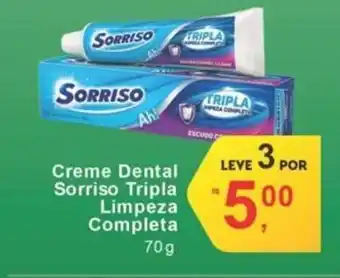 Creme dental Sorriso Tripla Limpeza Completa 70g