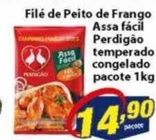 Vencedor Atacadista File de peito de Frango Assa facil Perdigao Temperado cong. pacote 1kg oferta