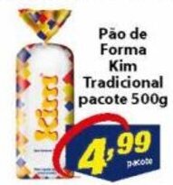 Vencedor Atacadista Pao de Forma Kim Tradicional pacote 500g oferta