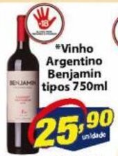 Vencedor Atacadista Vinho Argentino Benjamin tipos 750ml oferta