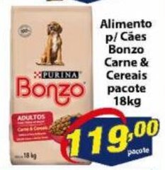 Vencedor Atacadista Alimento p/ caes Bonzo Carne & Cereais pacote 18kg oferta
