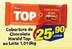 Vencedor Atacadista Cobertura de Chocolate Harald Top ao leite 1.01kg oferta