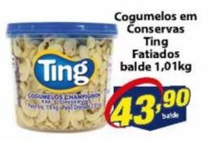 Cogumelos em Conserva Fatiados Ting balde 1.01kg