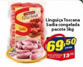 Vencedor Atacadista Linguica Toscana Sadia Congelada pacote 5kg oferta