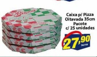 Vencedor Atacadista Caixa p/ Pizza Oitavada 35cm pacote c/25 unidades oferta