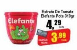 Higa's Supermercado Extrato de Tomate Elefante pote 310g oferta