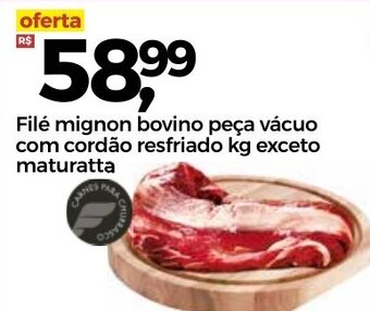Frangolândia File Mignon Bovino peca vacuo com cordao resfriado 1kg exceto maturatta oferta