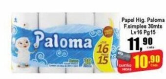 Higa's Supermercado Papel Hig. Paloma F. Simples 30mts Lv 16 Pg 15 oferta