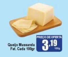 Higa's Supermercado Queijo Mussarela Fat. cada 100g oferta