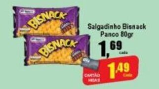 Higa's Supermercado Salgadinho Bisnack Panco pct 80g oferta