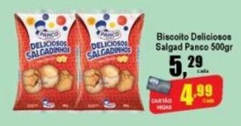 Higa's Supermercado Biscoito Deliciosos Salgado Panco 500g oferta