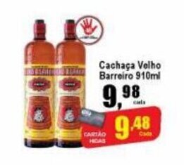 Higa's Supermercado Cachaca Velho Barreiro 910ml oferta
