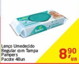Lenço umedecido regular com tampa pampers pacote 48un