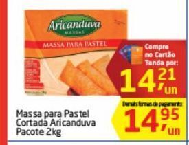 Tenda Atacado Massa para pastel aricanduva 2kg oferta