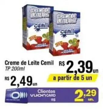 Fort Atacadista Creme de leite Cemil TP 200g oferta