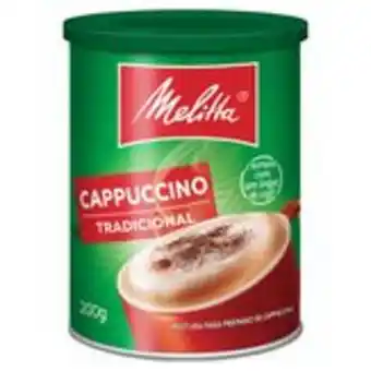 Cappuccino solúvel tradicional melitta lata 200g