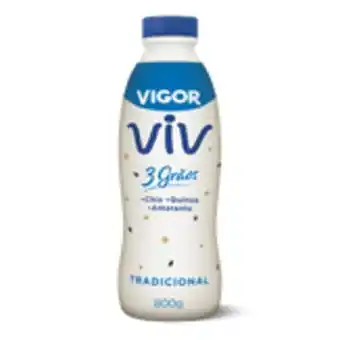 Sam's Club Iogurte tradicional chia, quinoa e amaranto vigor viv 3 grãos garrafa 800g oferta
