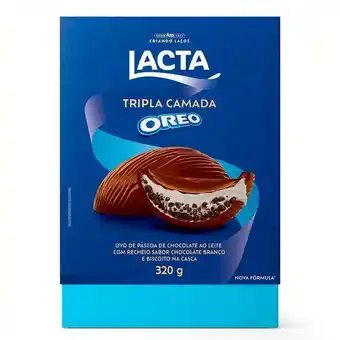 Mambo Ovo de páscoa recheio oreo tripla camada lacta 320g oferta