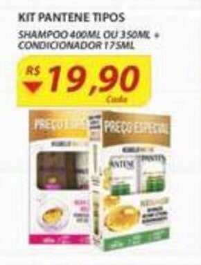 Assaí Atacadista Kit Pantene tipos com 1 Shampoo 350ml + 1 Condicionador 175ml oferta