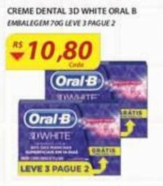 Assaí Atacadista Creme dental 3D White Oral B oferta