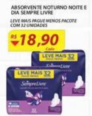 Assaí Atacadista Absorvente Noturno Noite E Dia Sempre Livre oferta