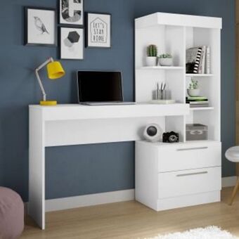 Eletrosom Mesa escrivaninha office nt 2010 branco e rosa - notável oferta