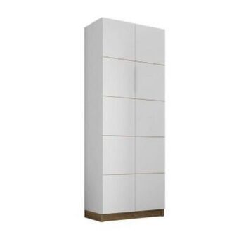 Armário para escritório alto cubic branco/louro freijó - caemmun