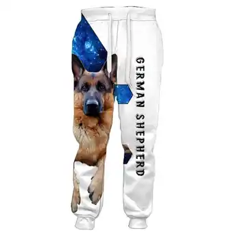 Cloocl popular cão de estimação pastor alemão calças 3d impressão poliéster bolso calças casuais harajuku sweatpant transport