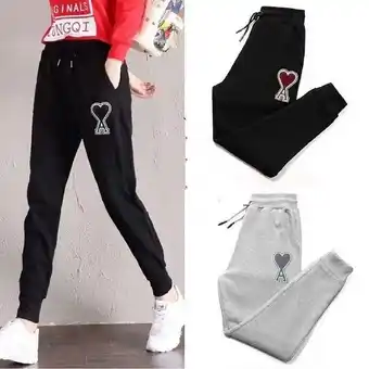 AliExpress 5xl calças femininas 2022 tendência masculino e feminino sweatpants ami casal calças casuais coreano moda alta rua calças de oferta