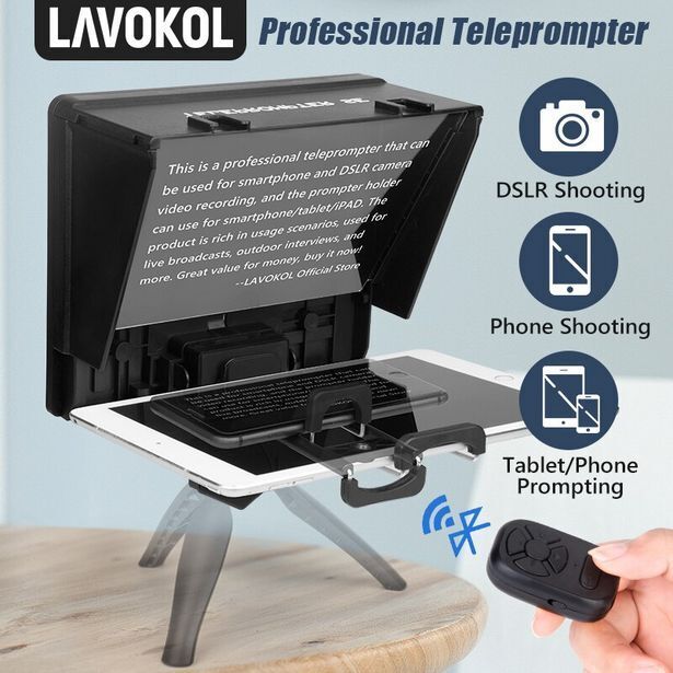 Telefone e dslr gravação de vídeo profissional teleprompter portátil