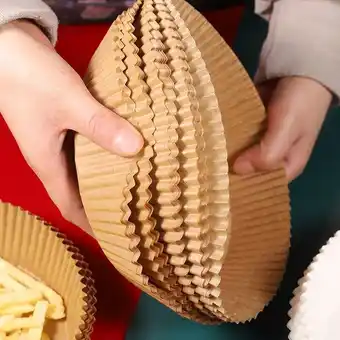 AliExpress Papel de cozimento do navio da polpa de madeira do pergaminho dos acessórios da fritadeira de ar 25/50/75 pces papel descartá oferta